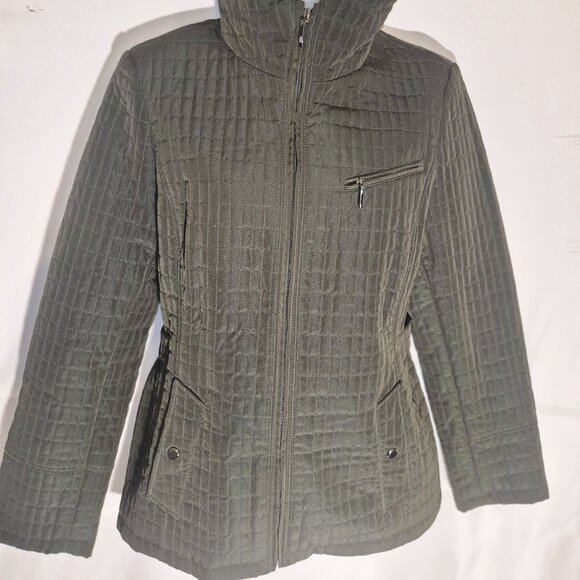 ST. JOHN'S BAY Long jacket, lined, waffled design, black in size Medium - Picture 8 of 16